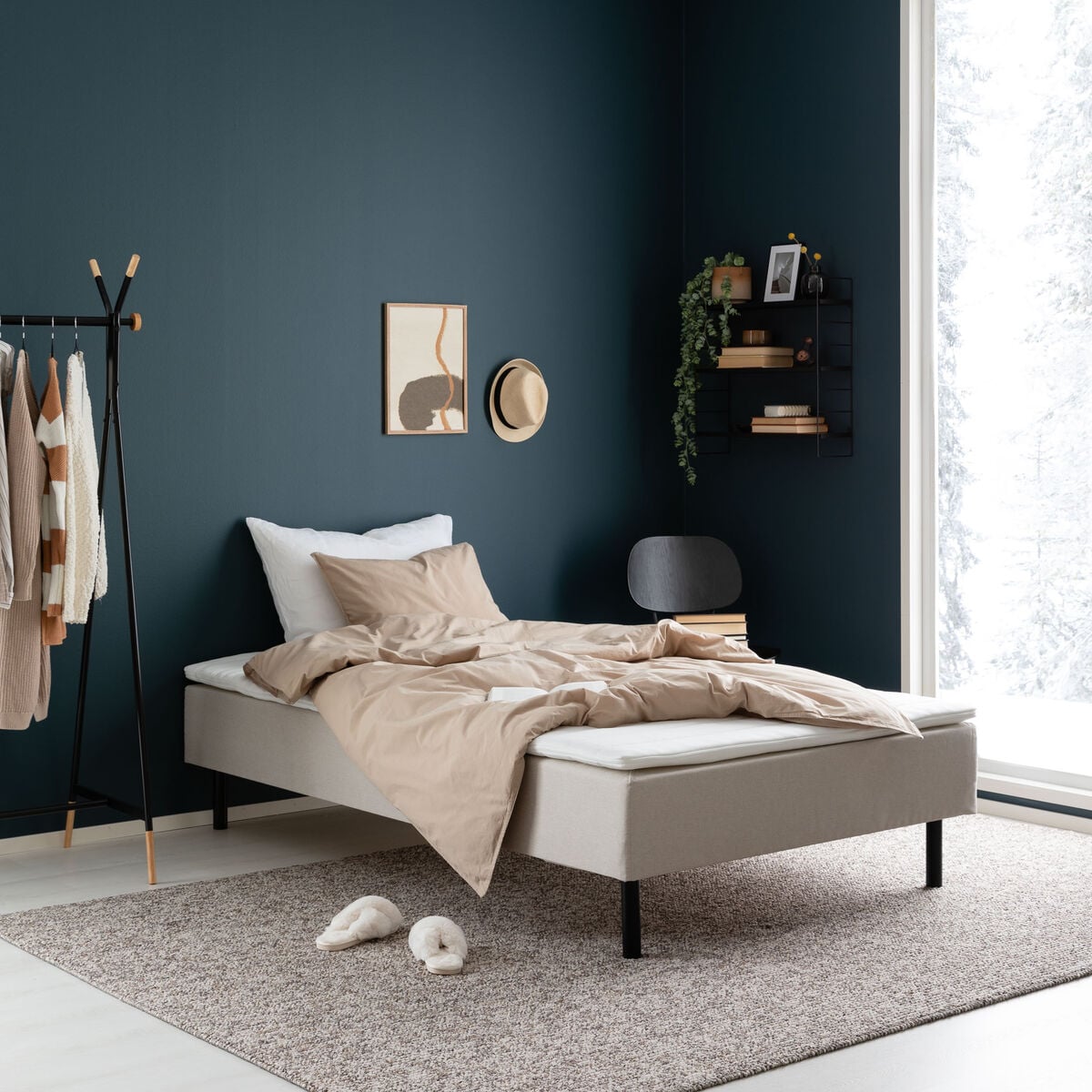 Vivano Pocket runkopatjasänky 120x200 cm beige
