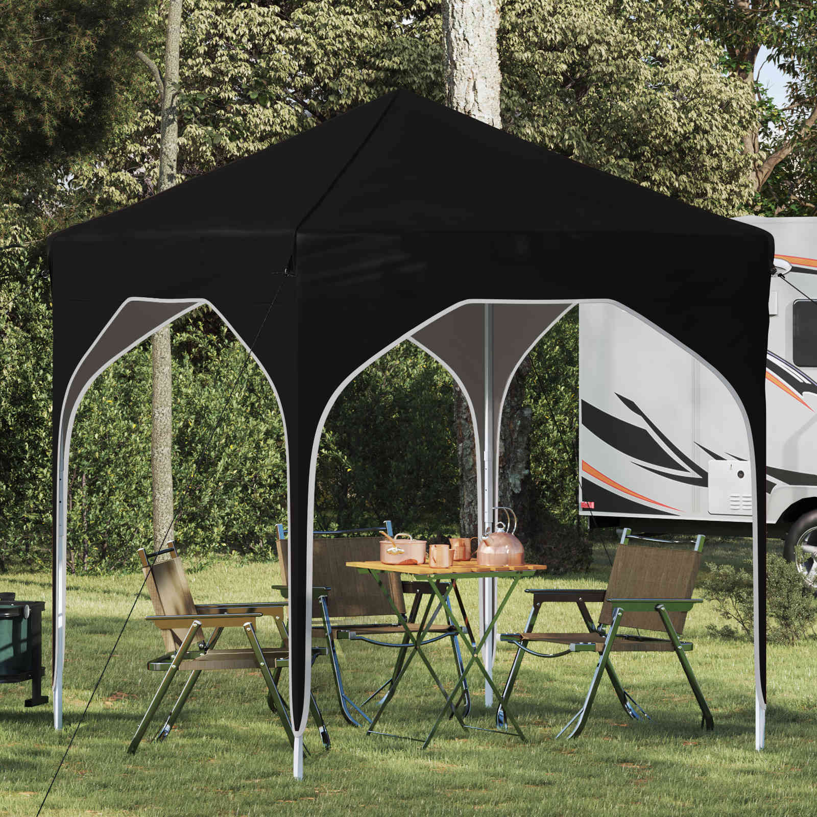 vidaXL Pop-up Juhlateltta 194 x 194 x 245 cm Musta