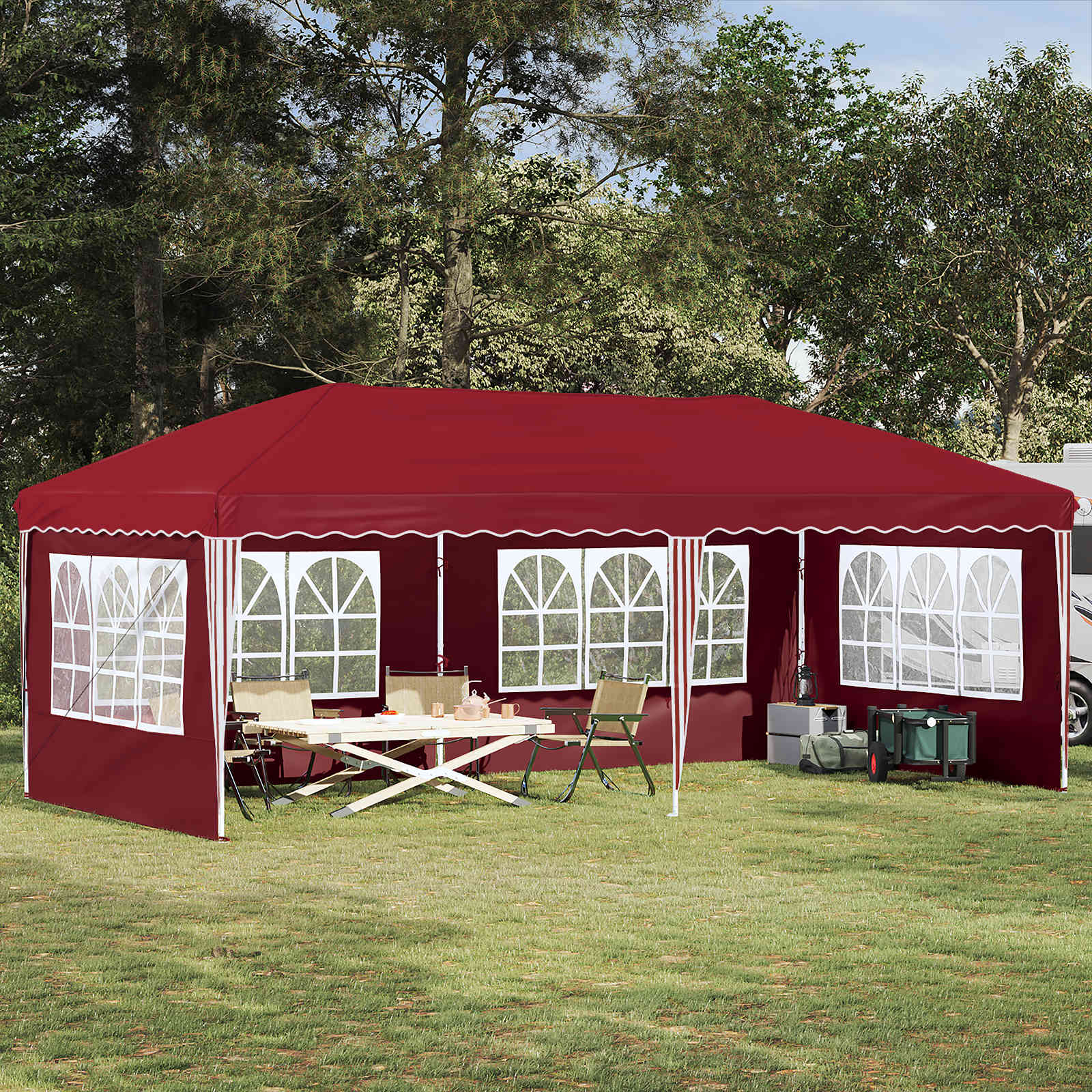 vidaXL Pop-up Juhlateltta 575 x 289 x 245 cm Burgundi
