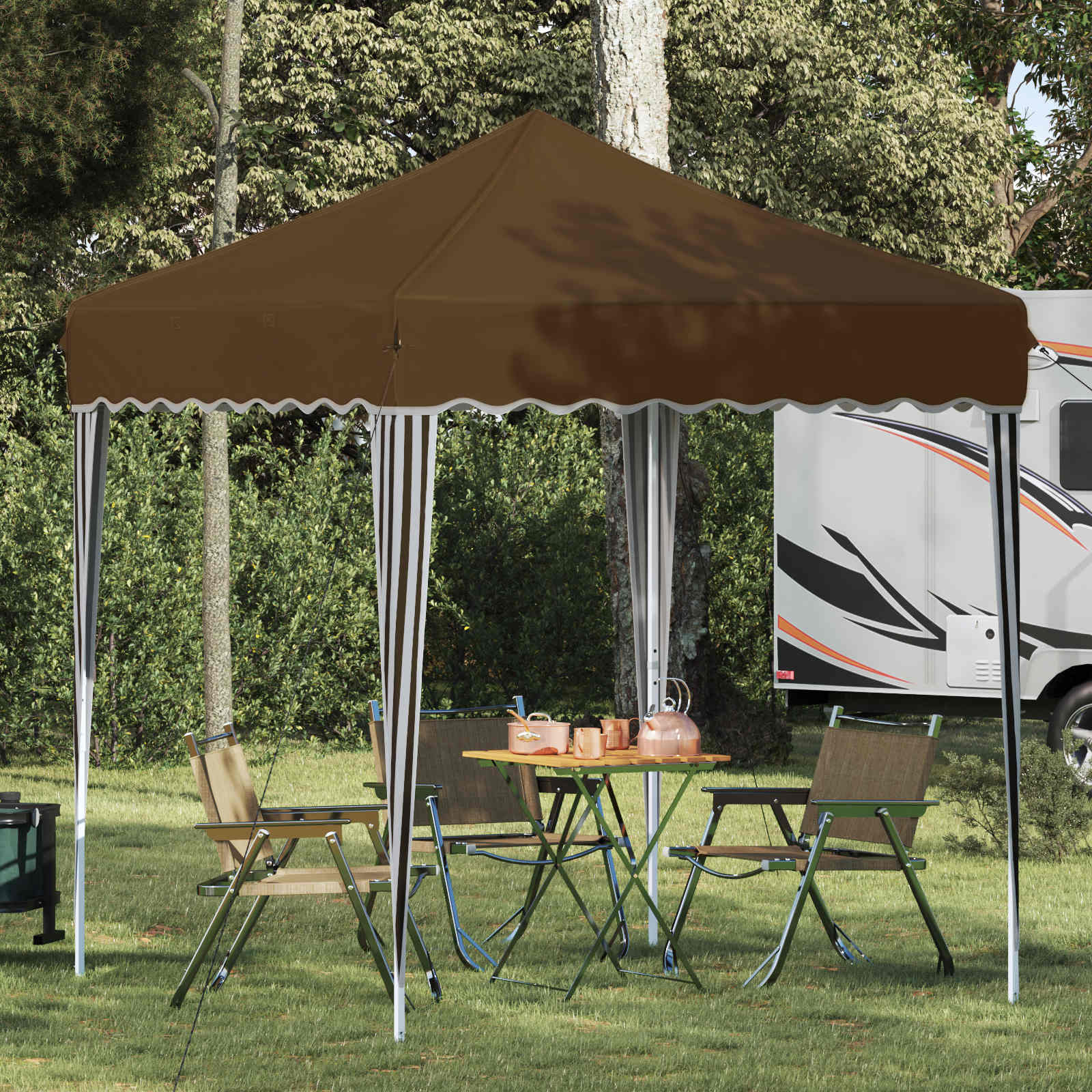 vidaXL Pop-up Juhlateltta 195 x 195 x 245 cm Taupe Oxford-kangas