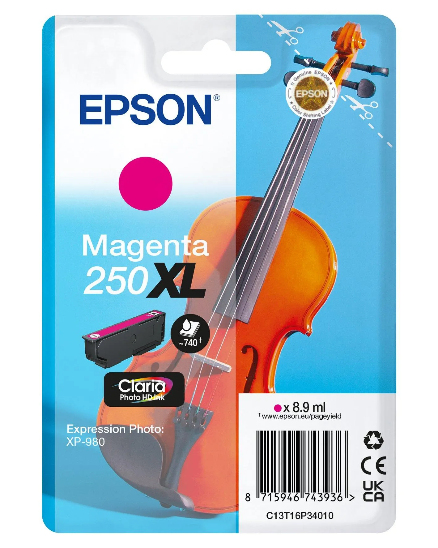 Epson 250XL -mustekasetti, magenta
